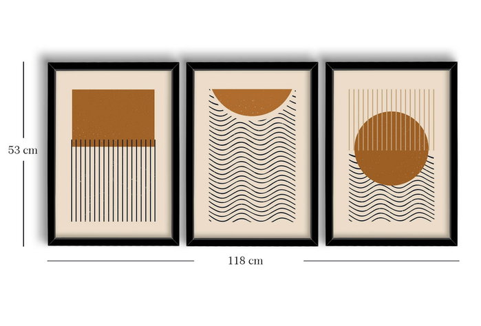 Wallity Cuadro Decorativo de 3 Piezas en MDF con Marco de Madera Wallity Cuadro Decorativo de 3 Piezas en MDF con Marco de Madera